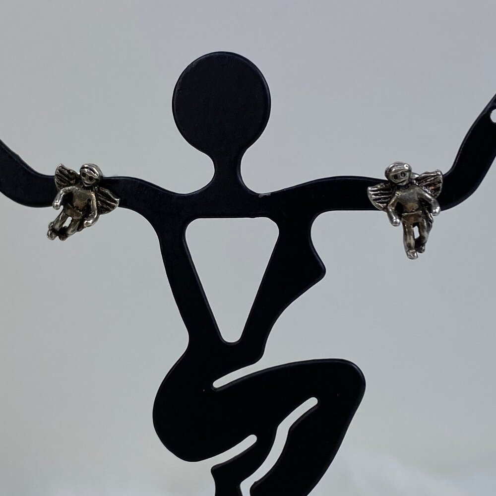 Cherub Angel Stud Earrings .5 X .25" 90s